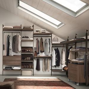 Rouleau personnalisé Walk-in Fermé Cadre en plomb avec noyer Canaletto/étagères en bois peint au plomb Boîtes de rangement réglables <span class=keywords><strong>Colonne</strong></span> Armoire - Product Image 6