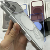 Coque de téléphone rigide transparente magnétique en PC avec logo pour iPhone 17 18 17Pro 18Pro Promax, anti-jaunissement, avec bouton IA et motif animé