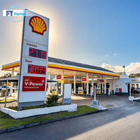 Pylône d'affichage des prix du carburant, structure publicitaire extérieure, totem moderne pour station-service, panneau LED