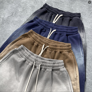 100% хлопковые мужские винтажные шорты с рисунком отбеливателя, французские махровые спортивные штаны, тяжелые 430, Gsm, уличные шорты - Product Image 1