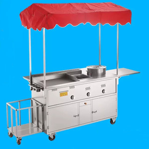 Chariot de vente ambulante <span class=keywords><strong>à</strong></span> <span class=keywords><strong>gaz</strong></span> en acier inoxydable détachable pour la vente de nourriture de rue, de collations et de boissons, sortie d'usine, vente chaude 2025 - Product Image 2