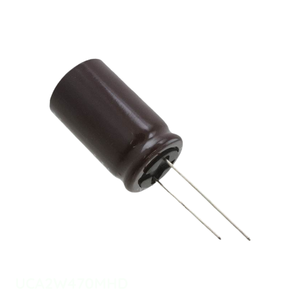 Condensateur à traversée de circuit (TH) en aluminium, 47 µF, 20 %, 450 V, radial, UCA2W470MHD – Distributeur agréé - Product Image 1