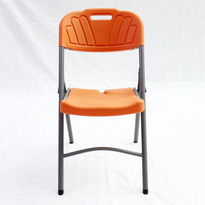 Orange plastic chair