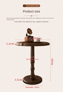 Mesa de centro de goma de madera maciza única de estilo chino antiguo creativo Popular para familias pequeñas y salas de estar - Product Image 6