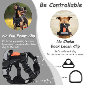新しいカスタマイズされたアンチロスドッグハーネスミディアムドッグリフレクティブノープルドッグハーネス、エアタグトラッカーホルダー付き - Product Image 4