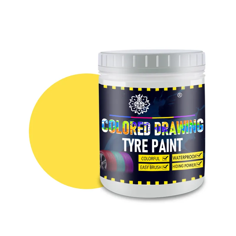 Pintura de neumáticos de dibujo coloreado de venta directa, pintura de valla para exteriores, pintura pintada