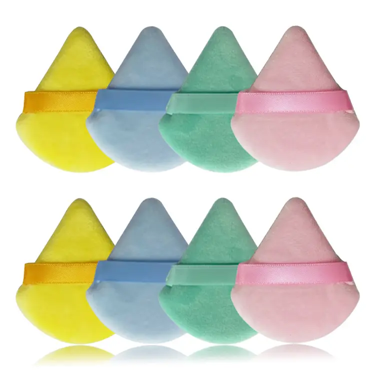 Large Triangle Shape Face Beauty Blenders Under Eye Dusting Round Facial Cosmetics Makeup Cotton Flat Dry Loose Powder Puff Sets