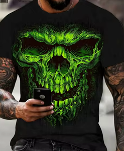 Horror Skull <strong>t</strong> <strong>Shirt</strong> <strong>3D</strong> Print Vintage O-Neck Short Sleeve Fashion <strong>Designer</strong> Clothes Men's Summer Street Clothing <strong>t</strong> <strong>Shirt</strong> for Men - Product Image 5