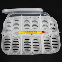 Incubateur d'œufs de reptiles en plastique, capacité de 12 œufs, 6 compartiments empilables pour geckos et lézards (thermomètre non inclus)