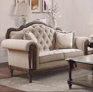 Pháp cổ điển chesterfield <span class=keywords><strong>sofa</strong></span> cho nhà gỗ rắn 3 chỗ với chất lượng cao Mỹ thiết kế vải trong phòng khách - Product Image 3