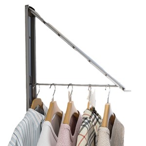 Wall Mounted Telescopic Clothes Drying Rod Folding Rack For Balcony Indoor Use Rectangle Shape Fixed Style Clothing Organizer - Product Image 5