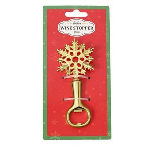 Abridor de Botellas de Cerveza Navideño Dorado, Destornillador de Aleación de Zinc con Diseño de Santa Claus y Muñeco de Nieve, Regalo Navideño, Marca AX, 16*8 cm - Product Image 1