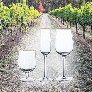 مجموعة rimmmed ذهبية عتيقة بألوان كريستالية مبتكرة بيضاء اللون لحفلات الزفاف والمناسبات التجارية - Product Image 3