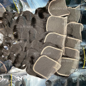 批发供应商柬埔寨印度巴西接发; 生vrigin人发丝滑直体波4x4高清蕾丝封口 - Product Image 4