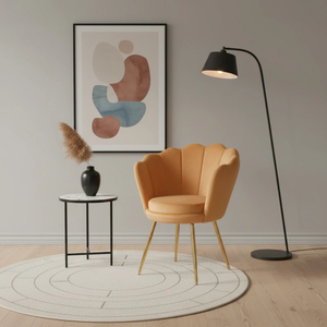 <span class=keywords><strong>Poltrona</strong></span> Moderna Nordica Imbottita in Tessuto Vellutato Azzurro con Gambe in Metallo Dorato, Sedia da Pranzo Imbottita, <span class=keywords><strong>Poltrona</strong></span> Divano - Product Image 3