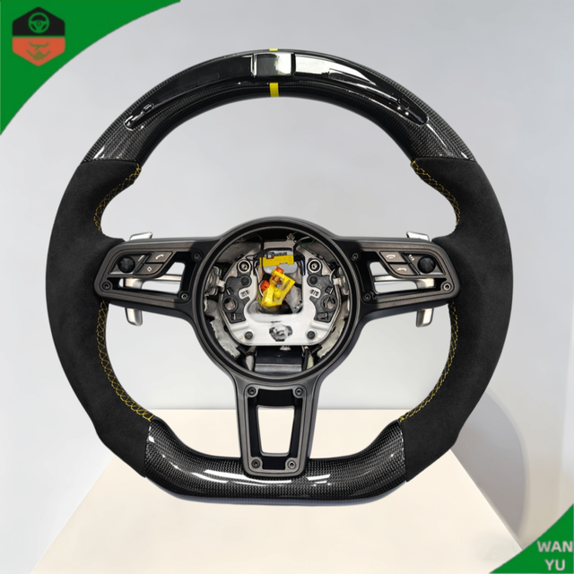 Customized Carbon Fiber LED Leather Racing Steering Wheel for Porsche Models Panamera Macan Cayenne 718 911 918 958 970 971 958