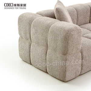 Canapé d'angle modulable en tissu style capitonné moderne, sans structure, compressé sous vide, pour salon - Product Image 4