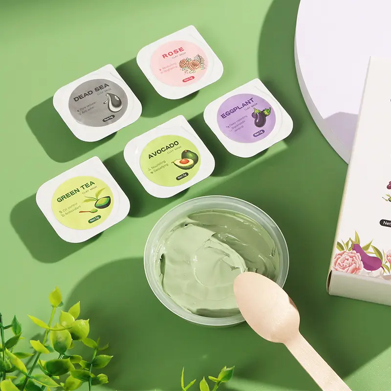 oem Sakura Matcha Eggplant Tea Tree Mung Bean Oil Control Deep Cleansing Whitening face Facial Skin Care Mud Mask Clay Mask