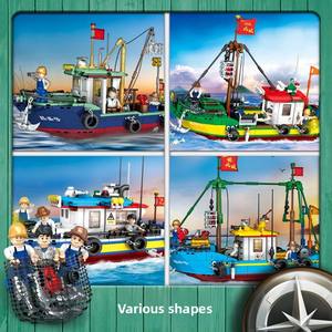 Bloques de Construcción de Plástico ABS Estilo Partículas para Niños, Serie Woma Fishing Master, para Pescar en Barco, Creativos y de Bricolaje - Product Image 4