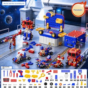 Cassetta degli Attrezzi in Plastica per Bambini da 40 Pezzi, Set di Riparazione con Trapano Elettrico e Cacciavite, Banco da Lavoro Smontabile e Trasformabile per Ragazzi - Product Image 6