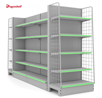 Étagère de supermarché réglable, présentoir de supermarché personnalisé, étagère métallique double face pour supermarché