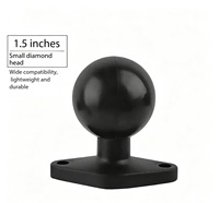Support de téléphone portable industriel en alliage d'aluminium anti-corrosion avec rotule à base fixe diamantée de 1,5 pouce pour tableau de bord