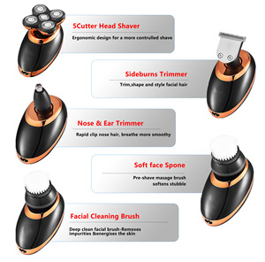 Afeitadora Eléctrica para Hombres Calvos, Afeitadora para Cabeza Calva IPX7, Afeitado en Seco y Húmedo, 7 Cabezales Flotantes para Máxima Comodidad, Kit de Aseo - Product Image 6