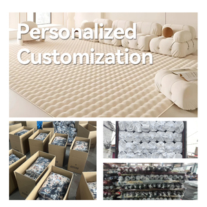 Alfombra Benyi, diseño dorado <span class=keywords><strong>de</strong></span> estilo lujoso Simple, alfombra lavable multicolor supersuave, alfombra <span class=keywords><strong>de</strong></span> piel <span class=keywords><strong>de</strong></span> conejo <span class=keywords><strong>de</strong></span> imitación con lámina dorada - Product Image 2