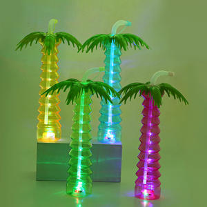 16oz Eco-Friendly Creative Palm Tree Style Party Slushy Cup Juice Drinking Daiquiri Tall Yard Cup Bottle Lid Straw for Festival - Product Image 3