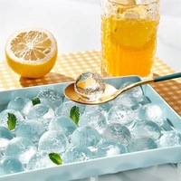Bac à glaçons rond en plastique 33 grilles de qualité alimentaire pour congélateur, machine à glaçons réutilisable pour la maison, le bar et les boissons.