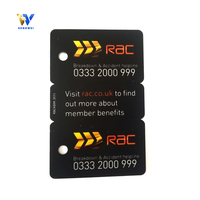 Carte de membre et de fidélité combinées en PVC étanche pour hôtel, avec code-barres et porte-clés