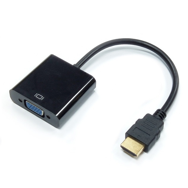 High Quality VGA ABS Adapter Cable Converter with Audio Support Full HD 1080P Gold Computer PC Monitor Projector Laptops