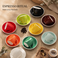 Service à expresso moderne de luxe en porcelaine raffinée avec soucoupe pour latte art, compatible lave-vaisselle, approvisionnement direct usine
