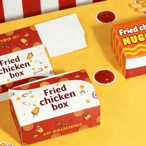 Boîte à nuggets de poulet en matériau alimentaire de qualité supérieure, personnalisable, emballage pour services alimentaires, emballage à emporter, boîte en papier - Product Image 1