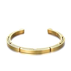 Simplicité de haute qualité Ouverture à plusieurs étages <span class=keywords><strong>Bracelet</strong></span> en acier au titane Nouveau design <span class=keywords><strong>Bracelet</strong></span> de manchette pour les couples Style à la mode - Product Image 3