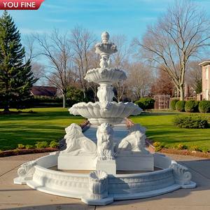 Fontana di marmo bianca semplice a 3 livelli della <span class=keywords><strong>pietra</strong></span> naturale del <span class=keywords><strong>giardino</strong></span> esterno - Product Image 5