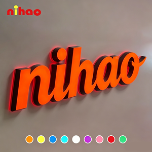 NIHAO Factory Lettres lumineuses 3D en acrylique, logo, enseigne lumineuse 3D pour décoration murale, <span class=keywords><strong>restaurant</strong></span> - Product Image 4