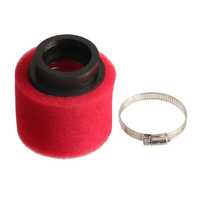 Filtre à air en caoutchouc mousse double noir/rouge, 35mm 38mm 42mm 45mm 48mm 50mm, remplacement universel pour cyclomoteur, scooter, vélo tout-terrain, 1 pièce