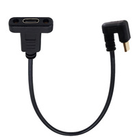 Factory 10Gbps 4K 60Hz USB 3,1 Cable de extensión de montaje en panel de tipo de ángulo recto de 90 grados de montaje en panel de USB-C