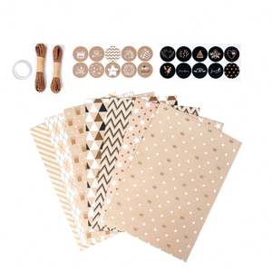 Rollo de papel de regalo para manualidades mate, tiras de rejilla simples de vocación, papel de regalo de estilo Simple, cubierta de libro, papel de decoración - Product Image 6