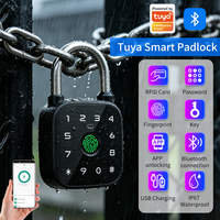 Cadenas intelligent Tuya avec empreinte digitale, mot de passe, carte RFID, clé d'urgence, déverrouillage via l'application Tuya, étanchéité IP67, sécurité en alliage d'aluminium