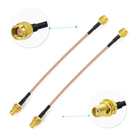 Câble d'extension d'antenne coaxiale RG316 mâle à montage sur cloison femelle 6 pouces 15cm 2-Pack 50 Ohm impédance Compatible 4G LTE