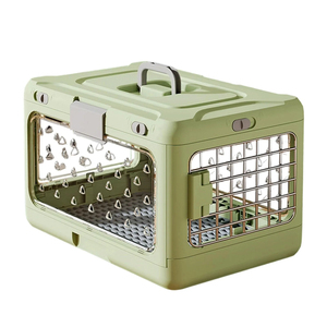 Transporteur pliable pour animaux de compagnie à <span class=keywords><strong>prix</strong></span> d'usine | Caisse de voyage portable en plastique pour chat et petit chien avec design respirant et système de verrouillage double - Product Image 3
