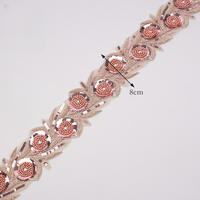 Vente en Gros Galon de Dentelle Luxe Perlé Accessoires de Couture Dentelle Brodé de Paillettes 3D pour Vêtements A400