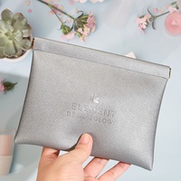 Promotion gaufrage grand fichier cosmétique en cuir Pu sac de rangement de pièces cosmétiques avec aimant fermé pochette en cuir Pu étanche