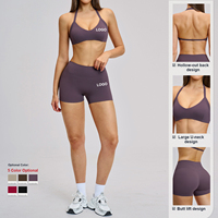 Ensemble de soutien-gorge de sport et leggings respirants à taille haute pour femmes, idéal pour la salle de sport, le fitness et l'entraînement