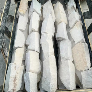 Revestimiento de Pared Moderno en Forma de Castillo de Piedra Arenisca Blanca con Superficie Dividida, Piedra Natural de Forma Libre para Uso en Exteriores, Aplicaciones en Villas - Product Image 4