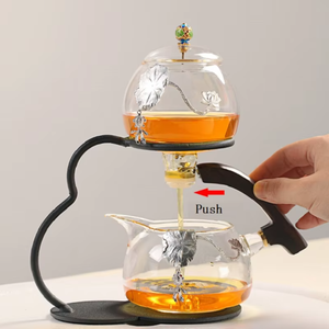 Tetera de Vidrio Transparente Resistente al Calor al por Mayor con Filtro, Juego de Café y Té, Tetera de Riego Automático, Ecológica y de Grado Alimenticio - Product Image 1