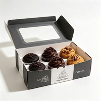 Boîte à pâtisserie avec fenêtre transparente, impression numérique en gros, boîte personnalisée pour cupcakes et desserts, emballage écologique pour gâteaux