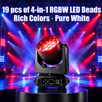 Avastron Prix Usine 19x15W RGB LED Wash Moving Head Zoom 15/24 Canaux DMX512 Contrôle Sonore Aluminium Pan/Tilt 540/270